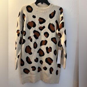 Lumiere Leopard Sweater Dress Size Small NWT